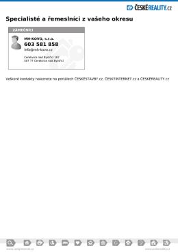 Specialist&eacute; a řemesln&iacute;ci z va&scaron;eho okresu