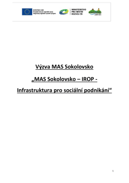 4. výzva MAS Sokolovsko – IROP