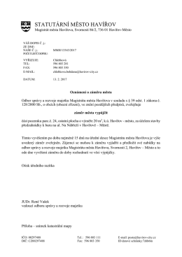 STATUT&Aacute;RN&Iacute; MĚSTO HAV&Iacute;ŘOV