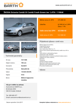 ŠKODA Octavia Combi III Combi Fresh Green tec 1,4TSI / 110kW