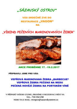 V&Iacute;KEND PEČEN&Yacute;CH MARINOVAN&Yacute;CH ŽEBER