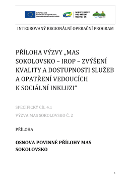 PŘÍLOHA VÝZVY „MAS SOKOLOVSKO – IROP – ZVÝŠENÍ