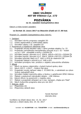 Pozvánka na 21. zasedání Zastupitelstva obce