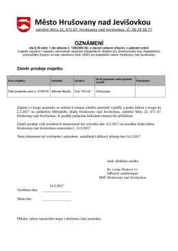 Záměr prodeje části pozemku 4736/18