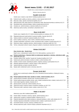 Týdenní menu