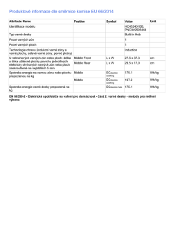 Produktové informace dle směrnice komise EU 66/2014