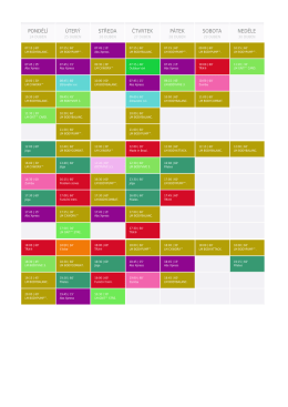 PONDĚL&Iacute; &Uacute;TER&Yacute; STŘEDA ČTVRTEK P&Aacute;TEK