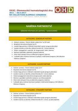 Partnerství - Olomoucké Hematologické dny