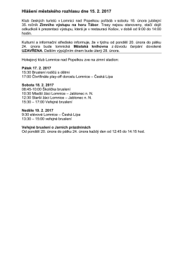 Hlášení městského rozhlasu dne 15. 2. 2017