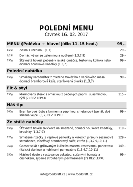 polední menu - restaurace v OD kika