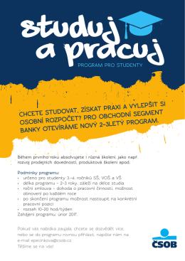 chcete studovat, z&iacute;skat praxi a vylep&scaron;it si osobn&iacute; rozpočet?