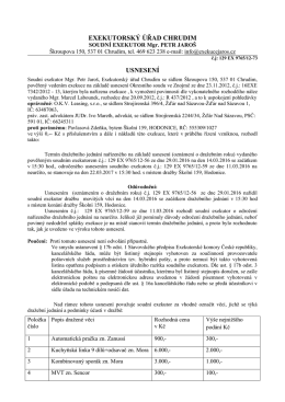 EXEKUTORSKÝ ÚŘAD CHRUDIM USNESENÍ
