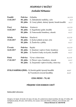 Týdenní menu 13. 2.