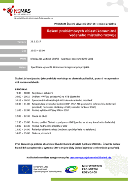 Školení je koncipováno jako praktický workshop na