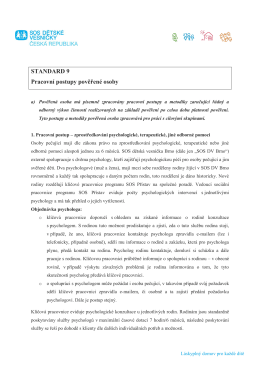 Standard č. 9 - SOS dětsk&eacute; vesničky