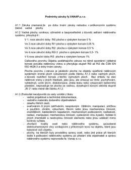 Záruční podmínky dle společnosti Vanap, s.r.o.