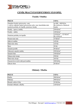 CEN&Iacute;K PRAC&Iacute; STAVEBN&Iacute; FIRMY STAVOPEL