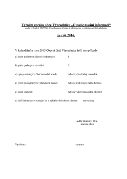 Výroční zpráva o poskytování informací za rok