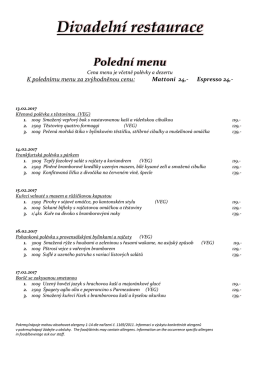 Divadeln&iacute; restaurace Poledn&iacute; menu