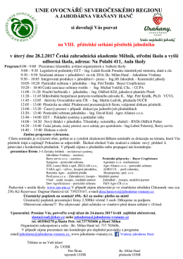 VIII. přátelské setkání pěstitelů jahodníku