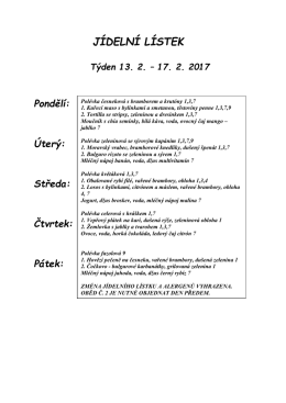 Tento t&yacute;den (13. &uacute;nora až 19. &uacute;nora)