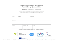 Profesní a právní aspekty ošetřovatelství Projekt