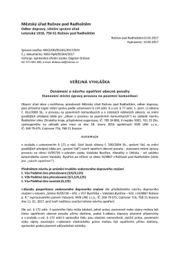 Veřejná vyhláška - Oznámení o návrhu opatření