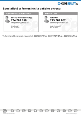 Specialist&eacute; a řemesln&iacute;ci z va&scaron;eho okresu