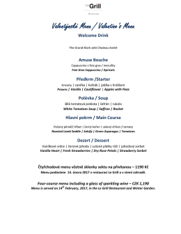 Valentýnské Menu / Valentine`s Menu