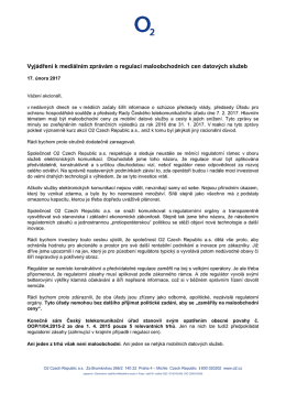 Vyjádření k mediálním zprávám o regulaci maloobchodních cen