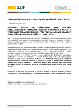 Zveřejnění příručky pro žadatele OP Rybářství 2014 - 2020