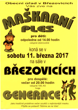 Maškarní plesy 2017