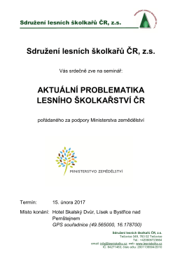 15. &uacute;nor 2017 - Sdružen&iacute; lesn&iacute;ch &scaron;kolkařů ČR, zs