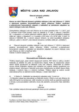 Obecně z&aacute;vazn&aacute; vyhl&aacute;&scaron;ka č. 1/2017