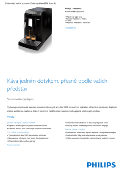 Product Leaflet: Automatický espresovač