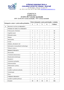 23-45-L/02 Letecký mechanik - Střední odborná škola civilního