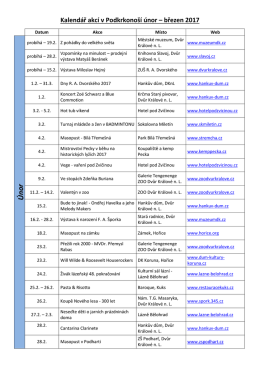 Kalendář akcí v Podkrkonoší únor – březen 2017