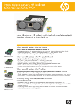 Interní tiskové servery HP Jetdirect 620n/630n/635n