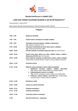 Národní konference o mládeži_program