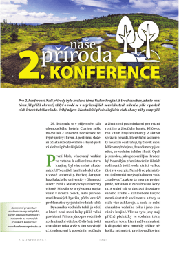 Pro 2. konferenci Naší přírody bylo zvoleno téma