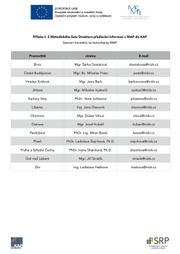 Příloha č. 2 Seznam kontaktů na konzultanty MAP
