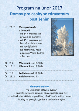 Program na únor 2017