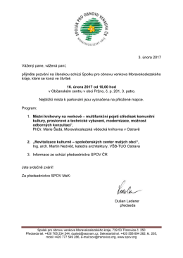 pozv&aacute;nka - Spolek pro obnovu venkova