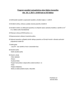 Program zasedání zastupitelstva obce Babice konaného dne 20. 2