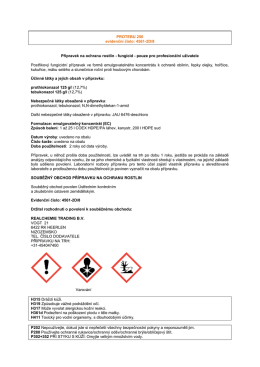 PROTEBU 250 evidenční číslo: 4561-2D/8 Přípravek na
