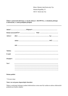 Žádost o poskytnutí informace