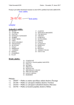 Příloha č.1- Postupy provádění finančních transakcí a čísla účtů oddílů
