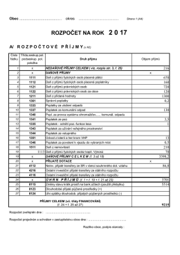 ROZPOČET NA ROK 2 0 17 (volný list)
