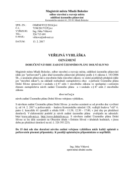 veřejná vyhláška - Obec Dolní Slivno