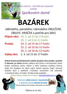 Baz&aacute;rek dětsk&eacute;ho, p&aacute;nsk&eacute;ho a d&aacute;msk&eacute;ho oblečen&iacute;